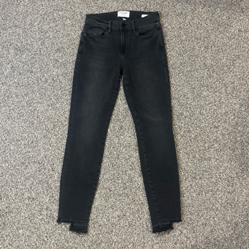 Frame Denim Black Skinny Jeans - Picture 3 of 9